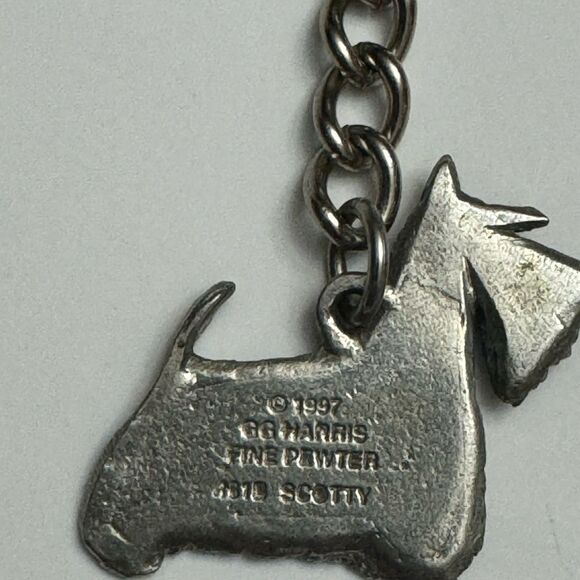 GG Harris Vintage 1997 Fine Pewter Scotty Keychain - Picture 2 of 3